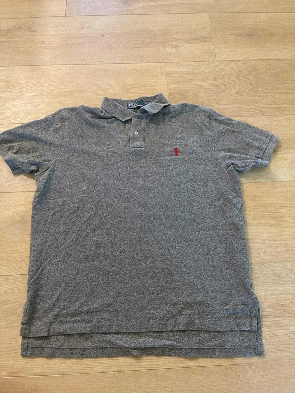 Ralph Lauren Gray Polo with Red Pony Embroidery